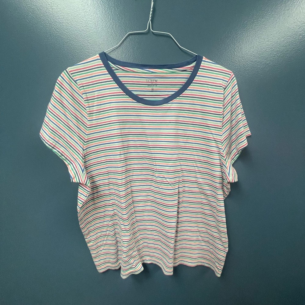 J. Crew Multicolor Striped Tee (2x)
